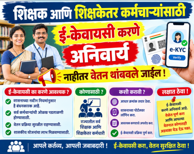 e-KYC is compulsary for teacher and teachers staff
